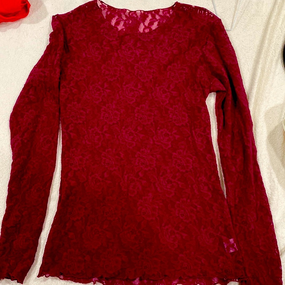Purple floral long sleeve top